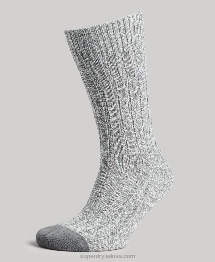 Superdry Organic Cotton Twist Sock Pack Grey Men