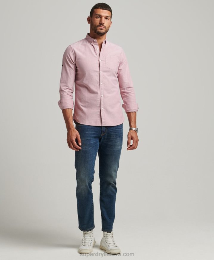 Superdry Organic Cotton Uni Oxford Shirt Red Men