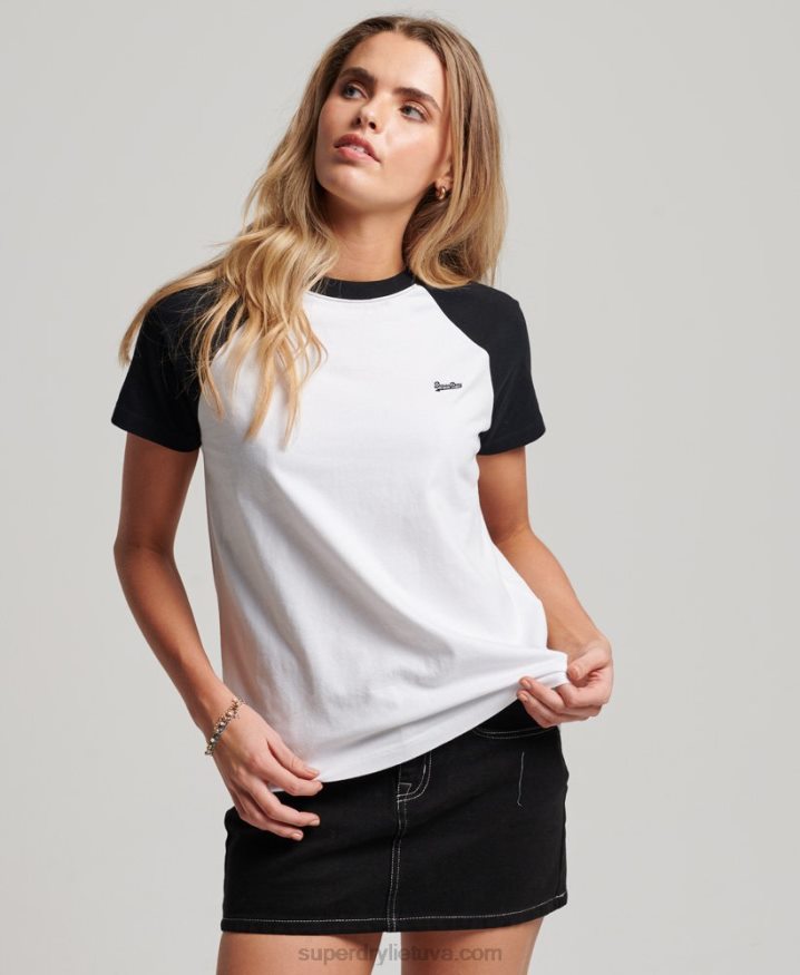 Superdry Organic Cotton Vintage Baseball T-Shirt Black Women