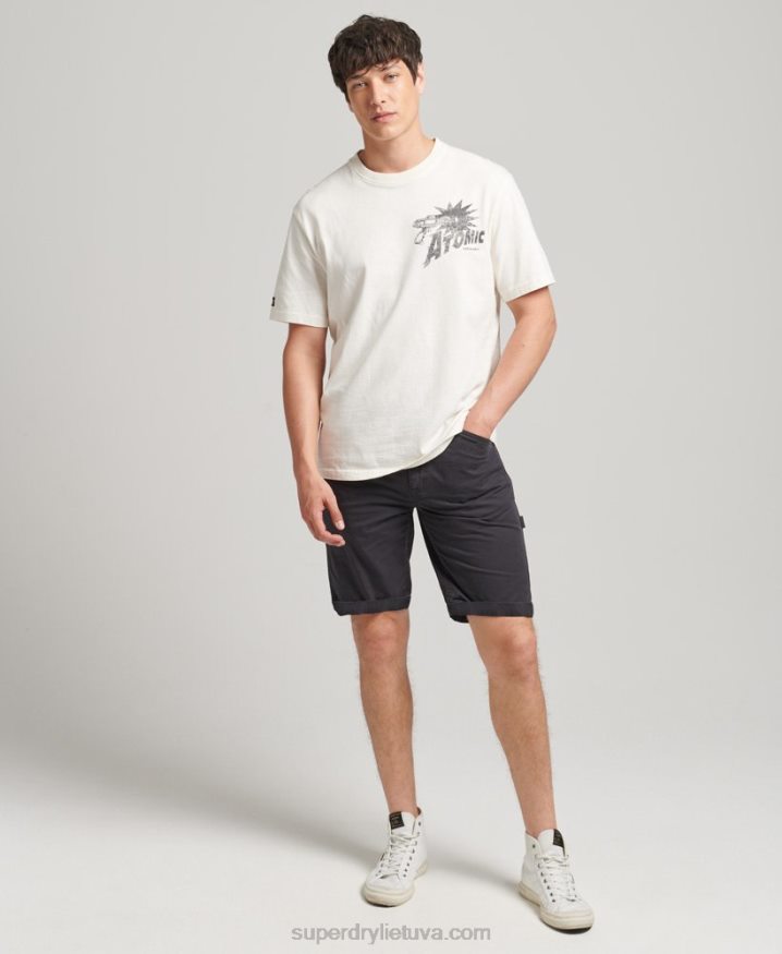 Superdry Organic Cotton Vintage Carpenter Shorts Black Men