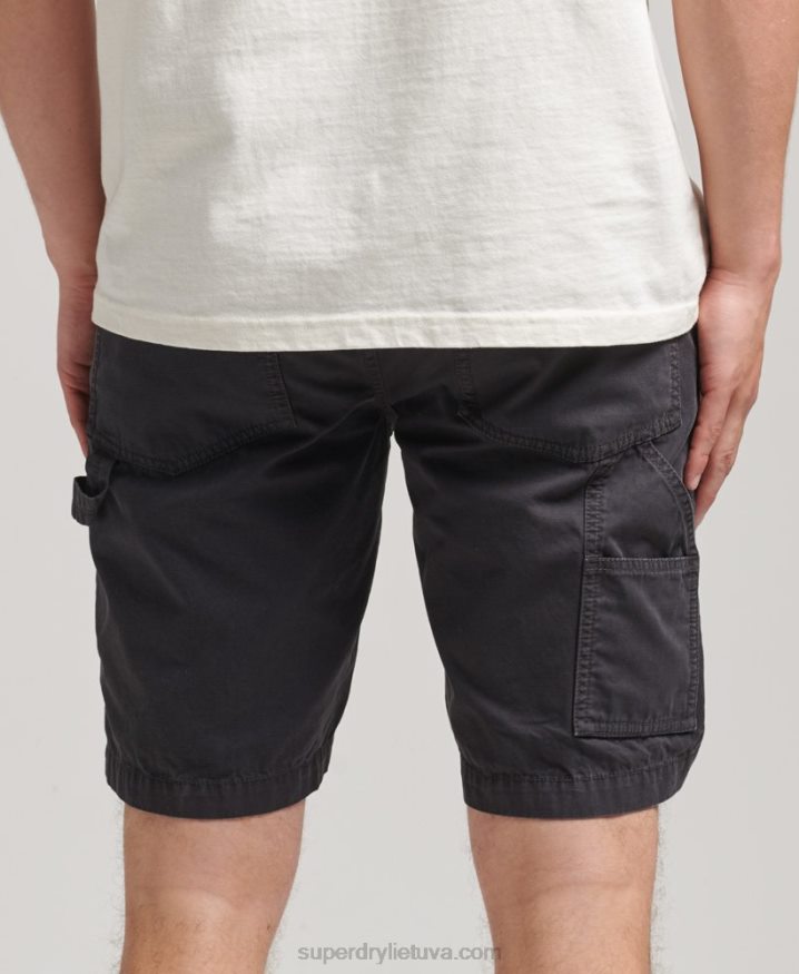 Superdry Organic Cotton Vintage Carpenter Shorts Black Men