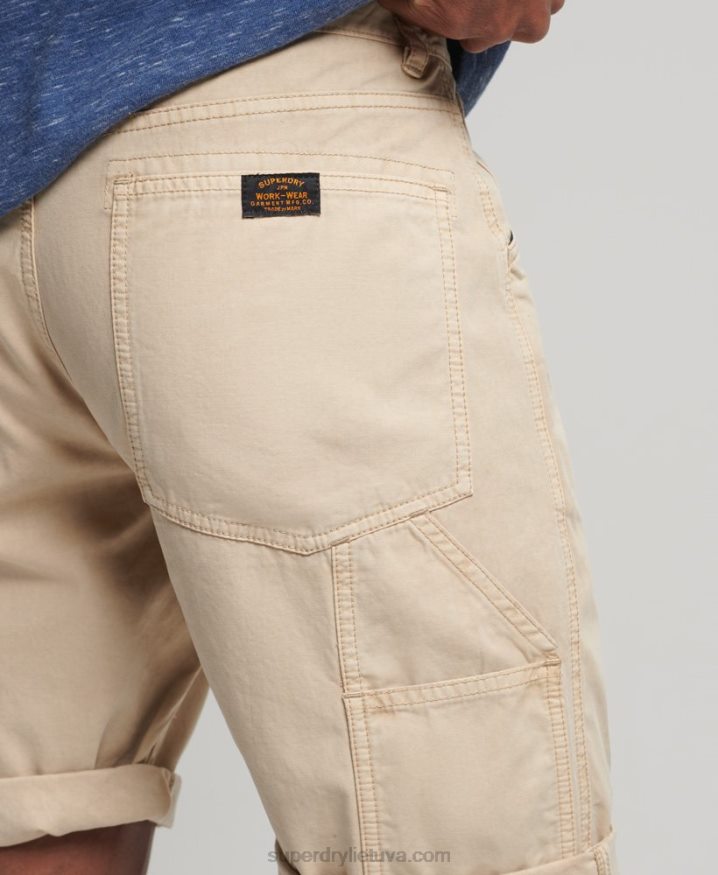 Superdry Organic Cotton Vintage Carpenter Shorts Cream Men