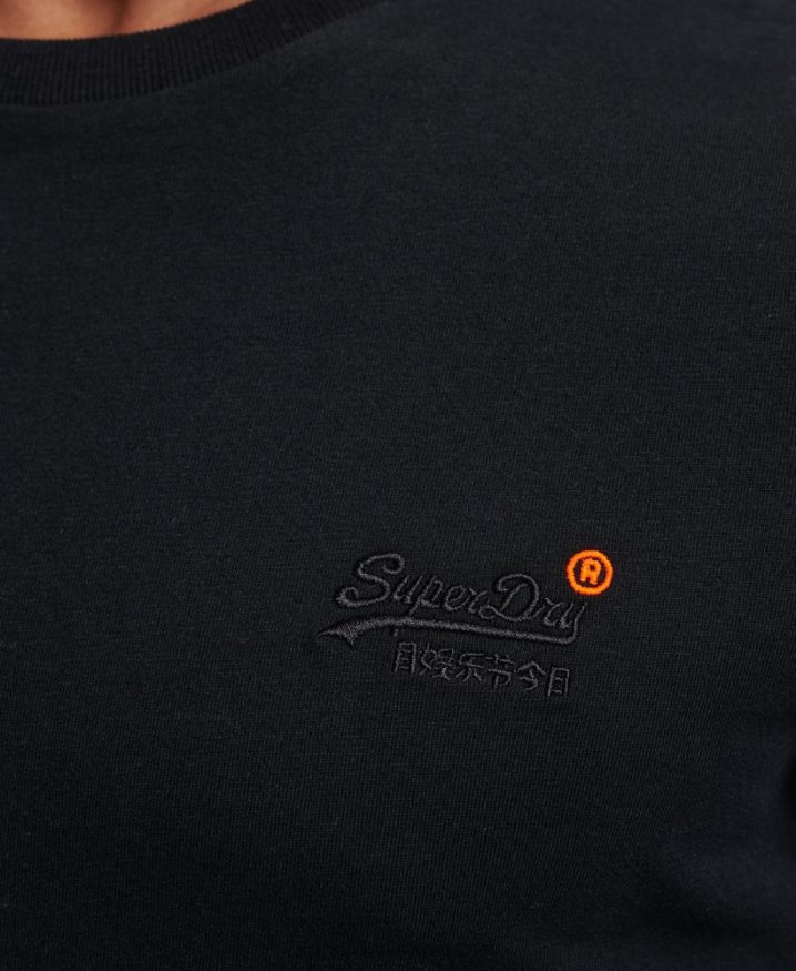 Superdry Organic Cotton Vintage Embroidered Top Black Men