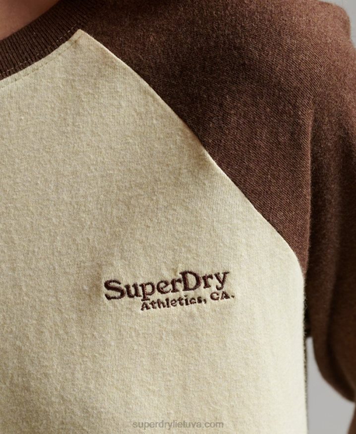 Superdry Organic Cotton Vintage Logo Baseball Top Brown Women