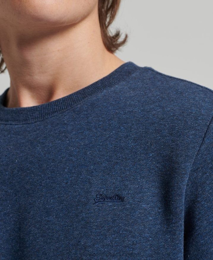 Superdry Organic Cotton Vintage Logo Crew Sweatshirt Blue Men