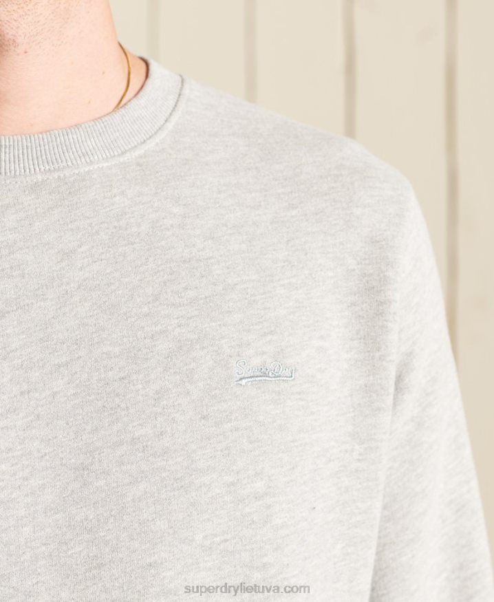 Superdry Organic Cotton Vintage Logo Crew Sweatshirt Grey Men