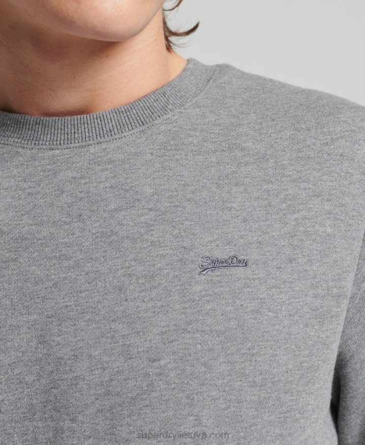 Superdry Organic Cotton Vintage Logo Crew Sweatshirt Grey Men