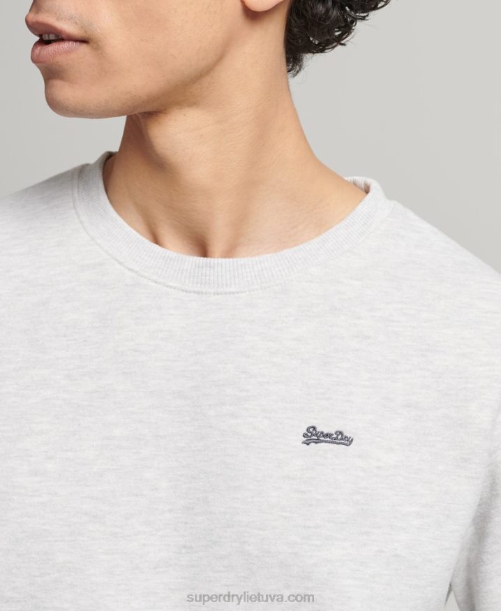 Superdry Organic Cotton Vintage Logo Crew Sweatshirt Light Grey Men