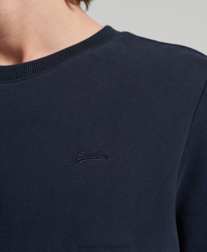 Superdry Organic Cotton Vintage Logo Crew Sweatshirt Navy Men