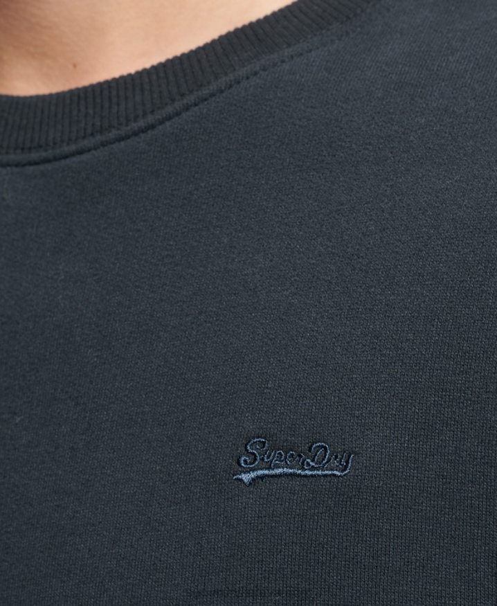 Superdry Organic Cotton Vintage Logo Crew Sweatshirt Navy Men