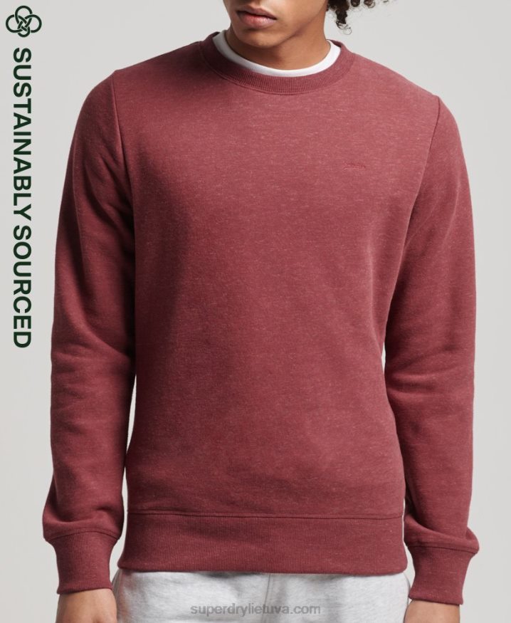 Superdry Organic Cotton Vintage Logo Crew Sweatshirt Red Men