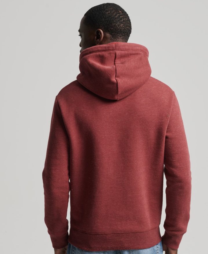 Superdry Organic Cotton Vintage Logo Embroidered Hoodie Red Men