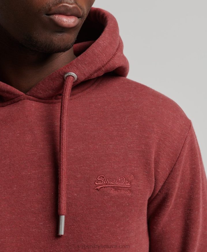 Superdry Organic Cotton Vintage Logo Embroidered Hoodie Red Men