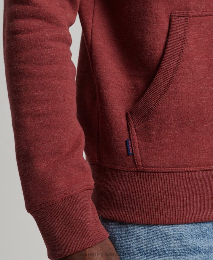 Superdry Organic Cotton Vintage Logo Embroidered Hoodie Red Men