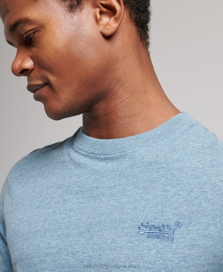 Superdry Organic Cotton Vintage Logo Embroidered Top Blue Men