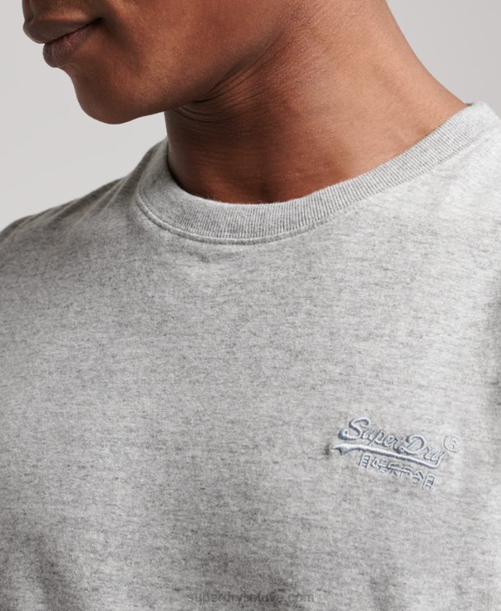 Superdry Organic Cotton Vintage Logo Embroidered Top Grey Men