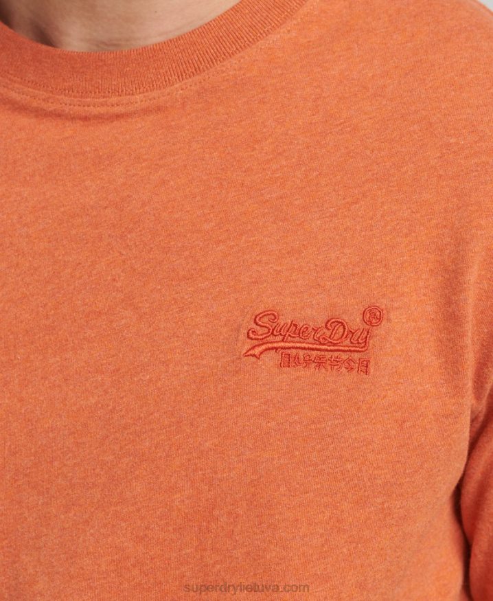 Superdry Organic Cotton Vintage Logo Embroidered Top Orange Men