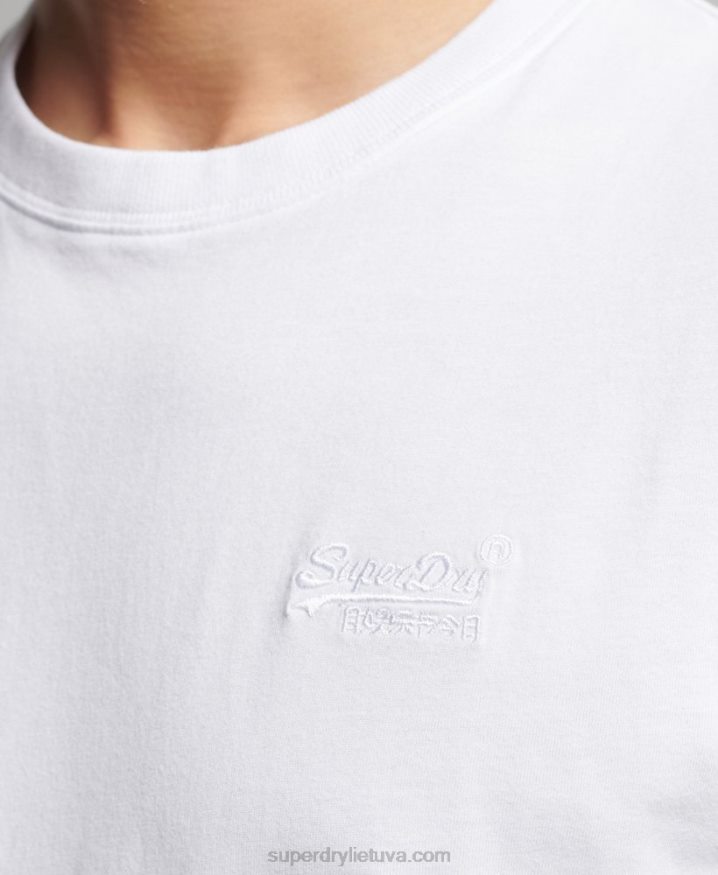 Superdry Organic Cotton Vintage Logo Embroidered Top White Men