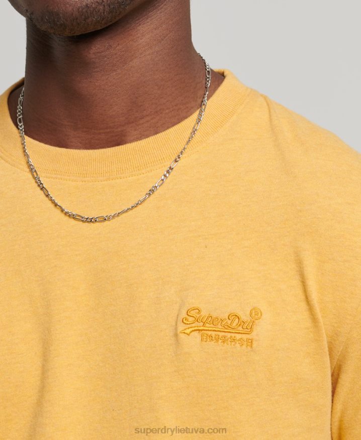 Superdry Organic Cotton Vintage Logo Embroidered Top Yellow Men