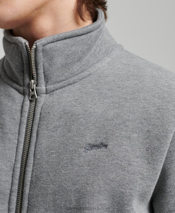 Superdry Organic Cotton Vintage Logo Embroidered Track Top Grey Men