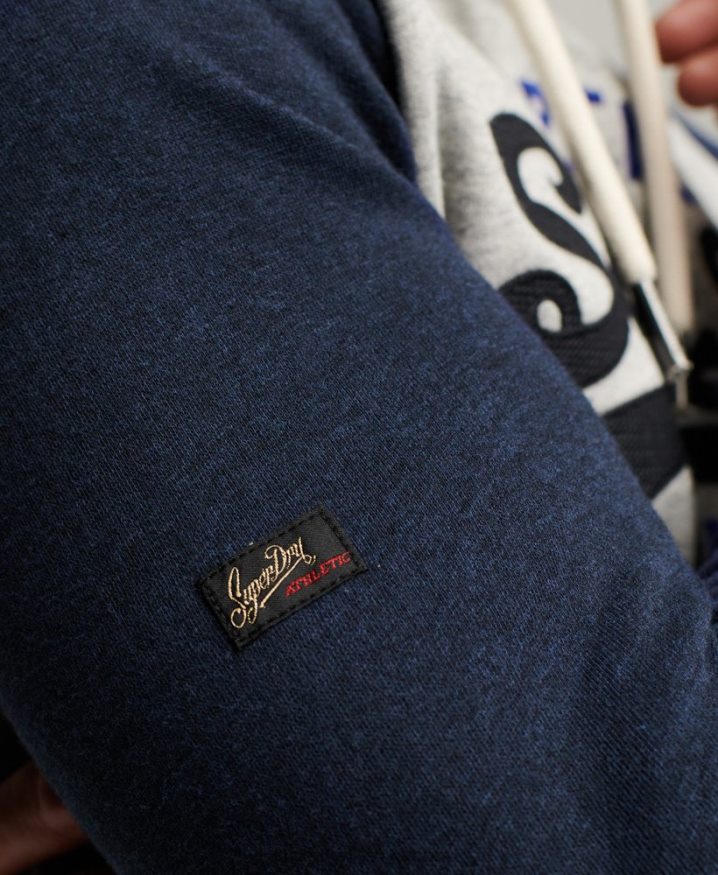 Superdry Organic Cotton Vintage Logo Heritage Raglan Hoodie Navy Men