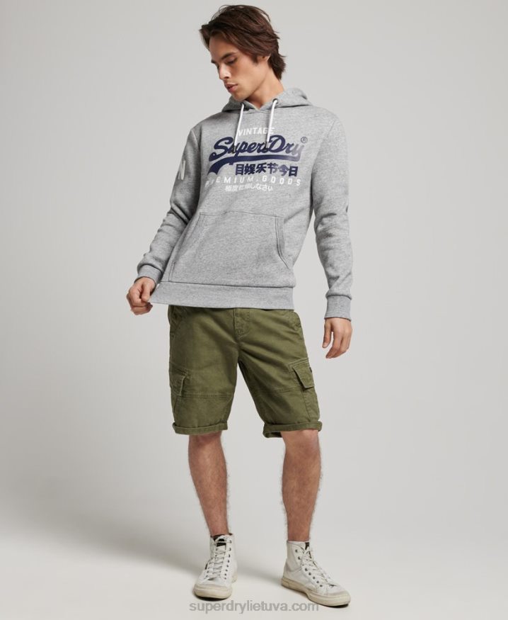 Superdry Organic Cotton Vintage Logo Hoodie Grey Men