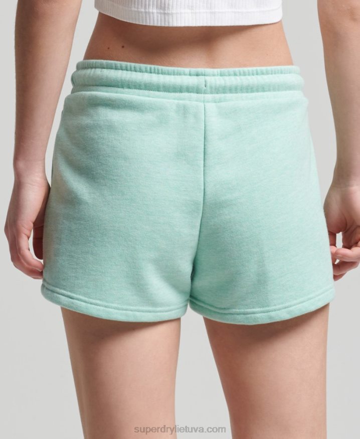 Superdry Organic Cotton Vintage Logo Jersey Shorts Green Women