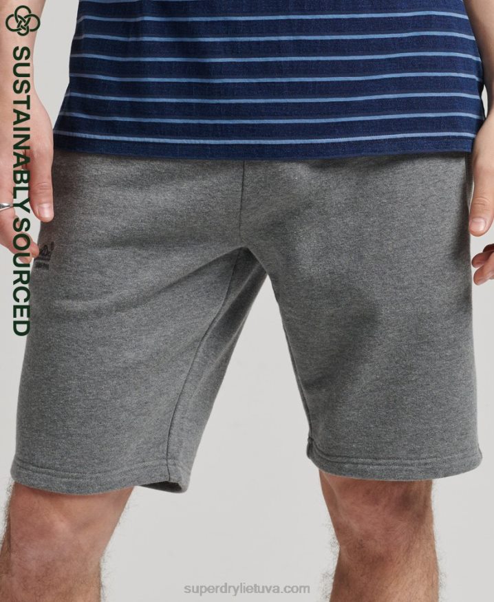 Superdry Organic Cotton Vintage Logo Jersey Shorts Grey Men