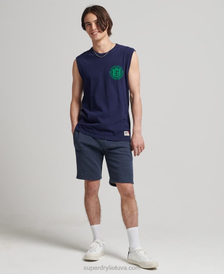 Superdry Organic Cotton Vintage Logo Jersey Shorts Navy Men