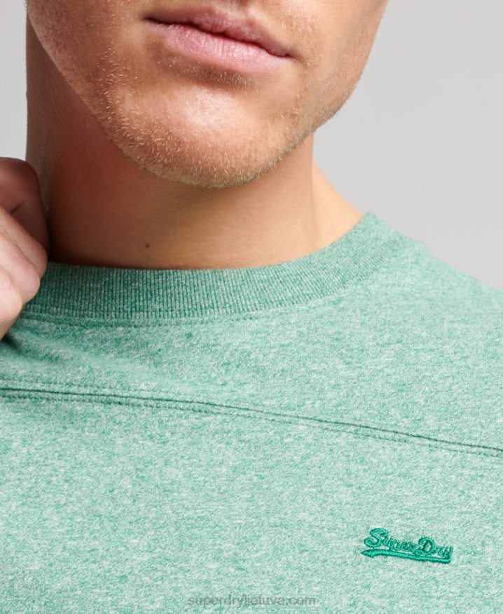 Superdry Organic Cotton Vintage Logo Quarterback Top Green Men