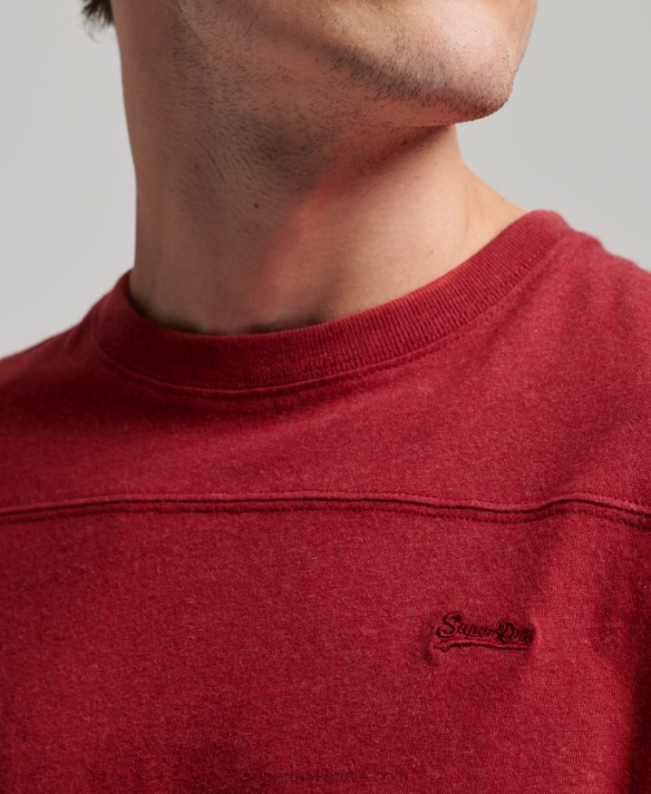 Superdry Organic Cotton Vintage Logo Quarterback Top Red Men