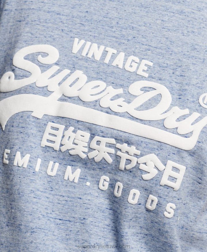 Superdry Organic Cotton Vintage Logo Scripted Coll T-Shirt Blue Women