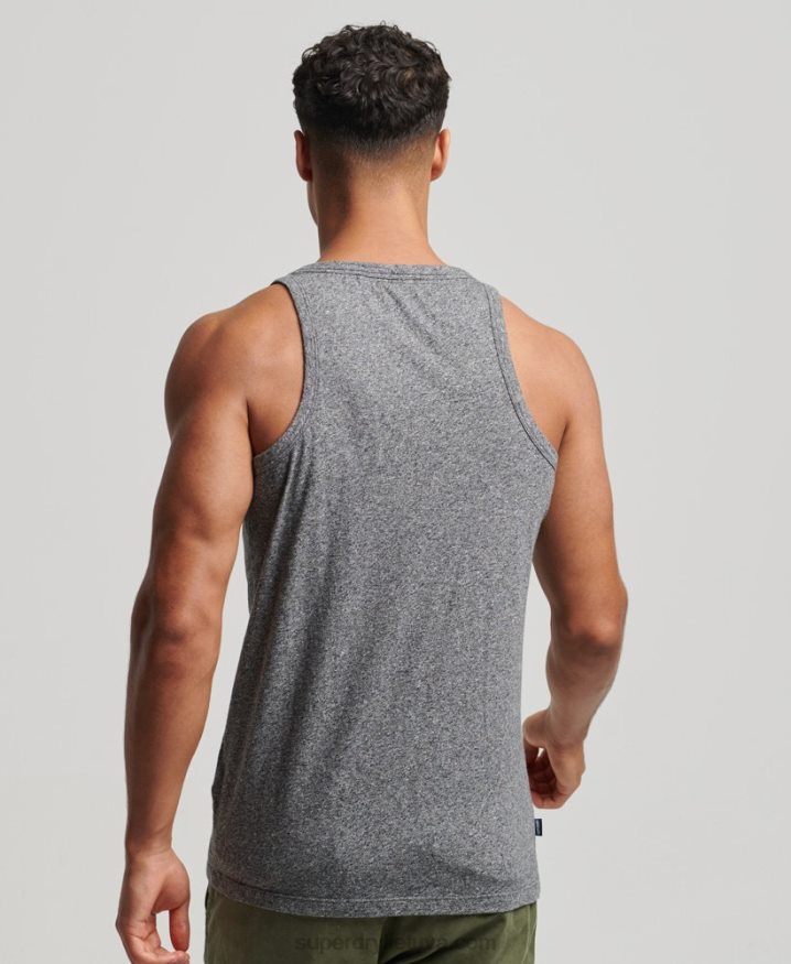 Superdry Organic Cotton Vintage Logo Vest Top Dark Grey Men