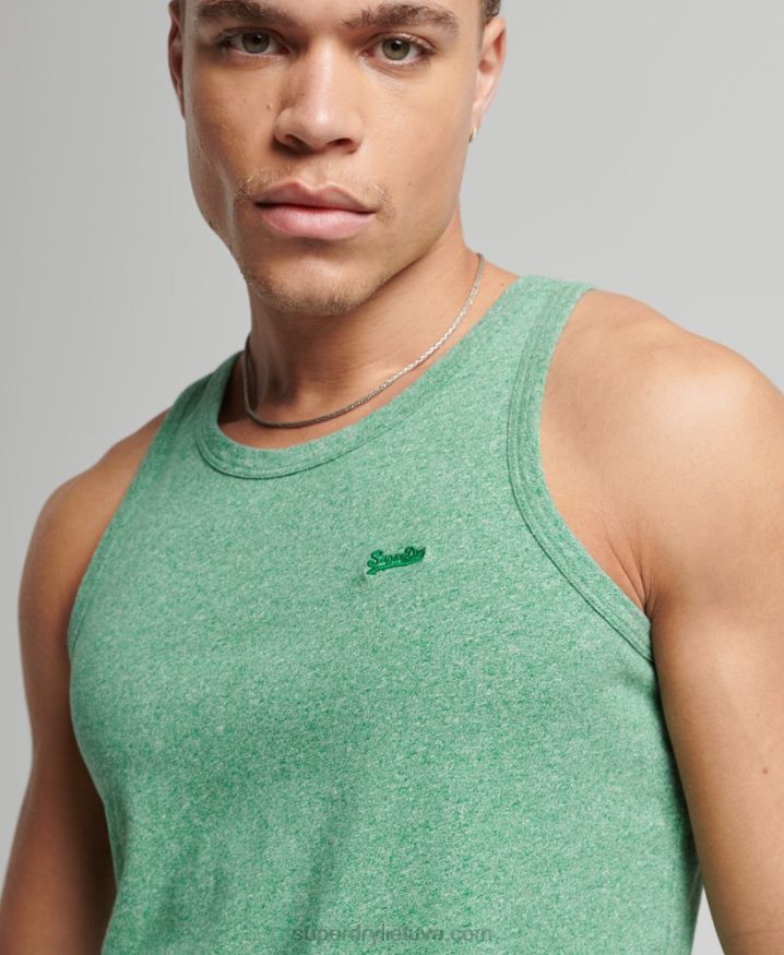 Superdry Organic Cotton Vintage Logo Vest Top Green Men