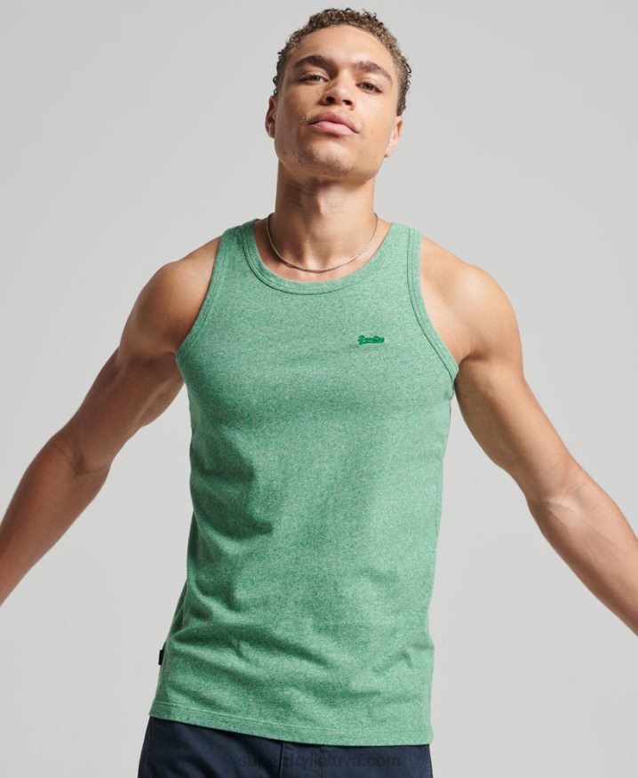 Superdry Organic Cotton Vintage Logo Vest Top Green Men