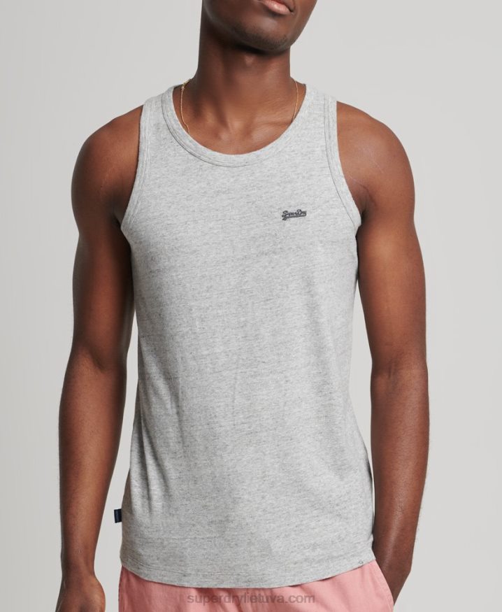 Superdry Organic Cotton Vintage Logo Vest Top Grey Men