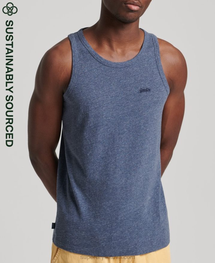 Superdry Organic Cotton Vintage Logo Vest Top Navy Men