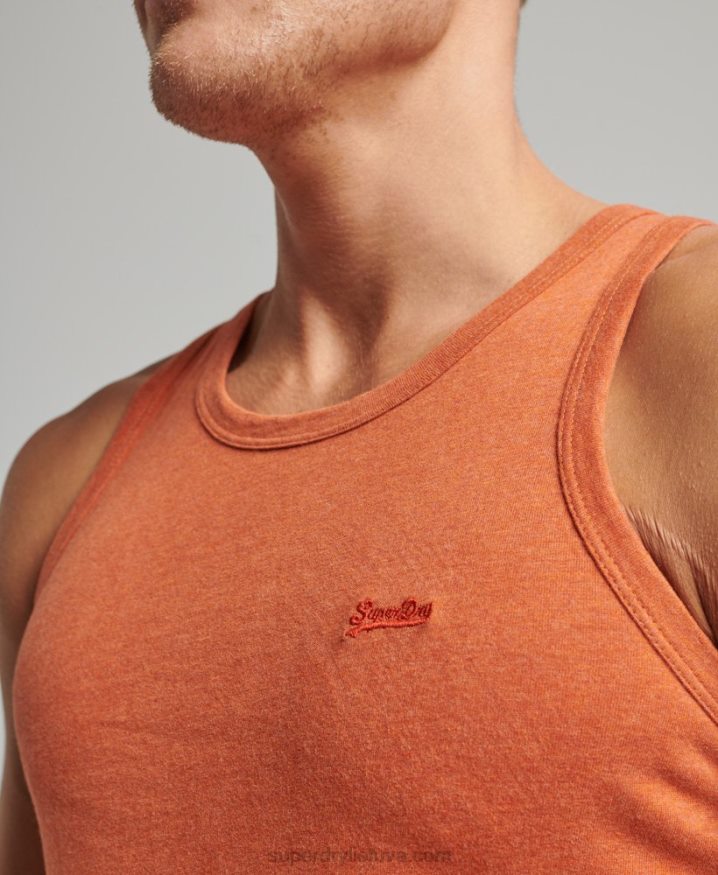 Superdry Organic Cotton Vintage Logo Vest Top Orange Men