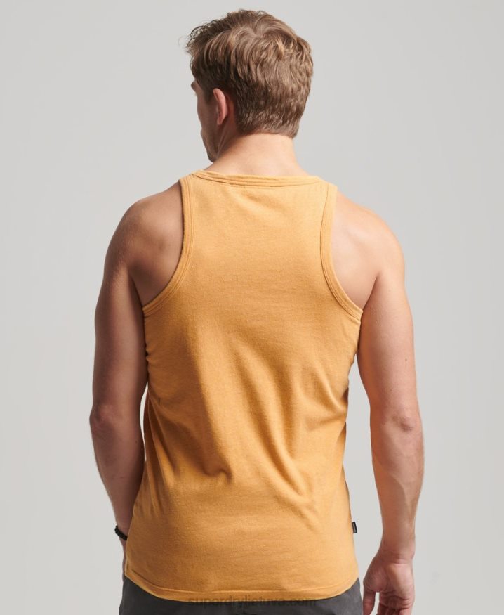 Superdry Organic Cotton Vintage Logo Vest Top Yellow Men