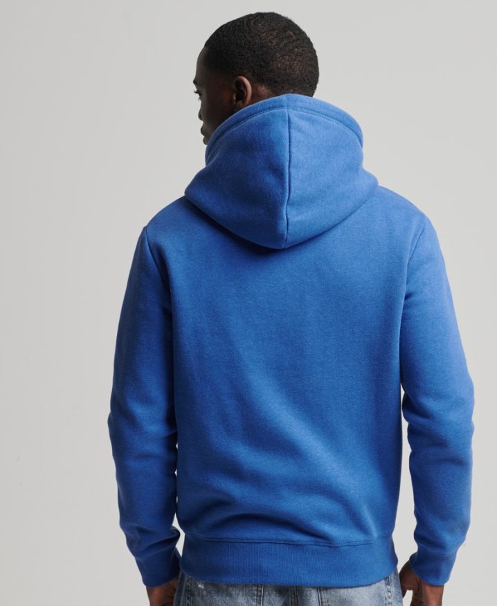 Superdry Organic Cotton Vintage Logo Zip Hoodie Blue Men