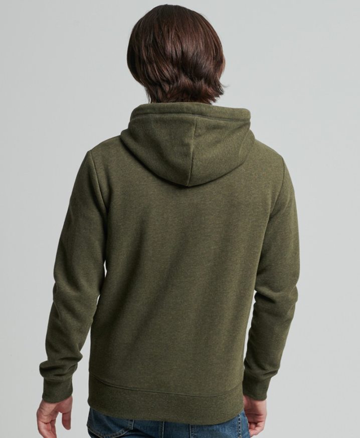 Superdry Organic Cotton Vintage Logo Zip Hoodie Khaki Men