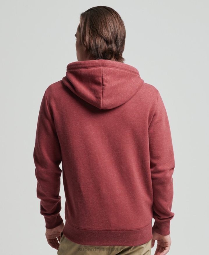 Superdry Organic Cotton Vintage Logo Zip Hoodie Red Men