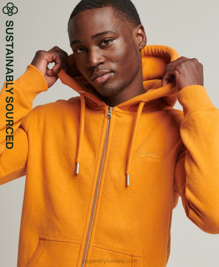 Superdry Organic Cotton Vintage Logo Zip Hoodie Yellow Men