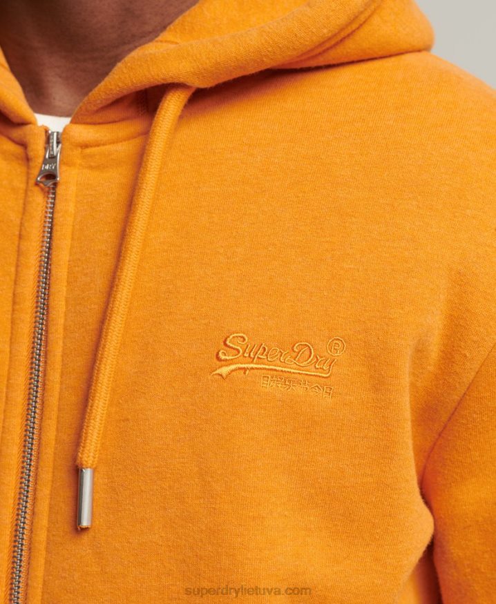 Superdry Organic Cotton Vintage Logo Zip Hoodie Yellow Men