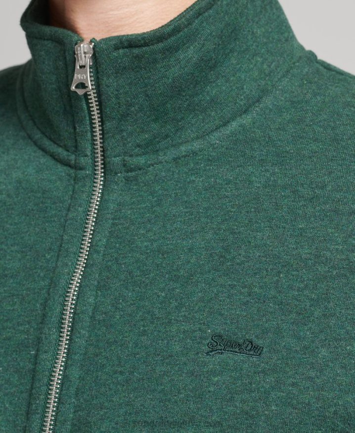 Superdry Organic Cotton Vintage Logo Zip Track Top Green Men