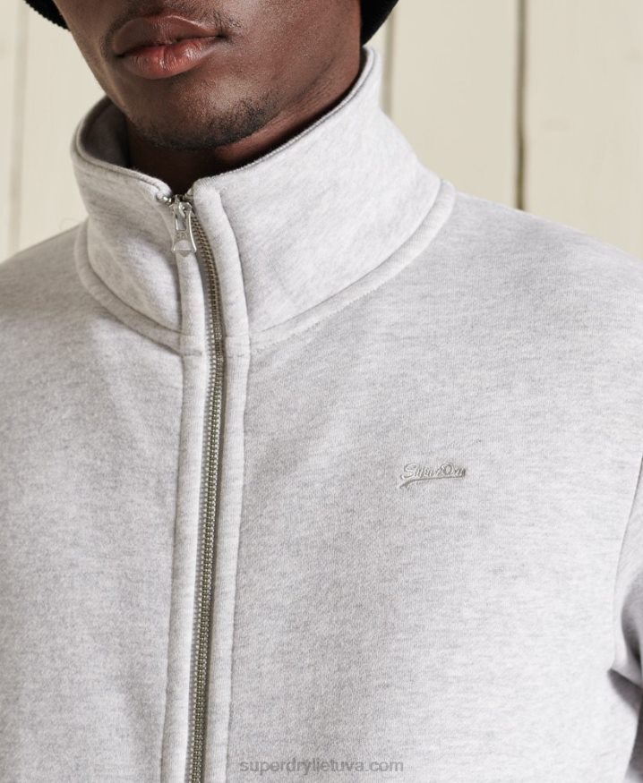 Superdry Organic Cotton Vintage Logo Zip Track Top Light Grey Men