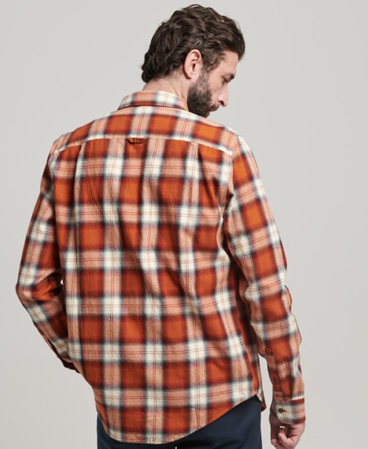 Superdry Organic Cotton Vintage Lumberjack Shirt Orange Men