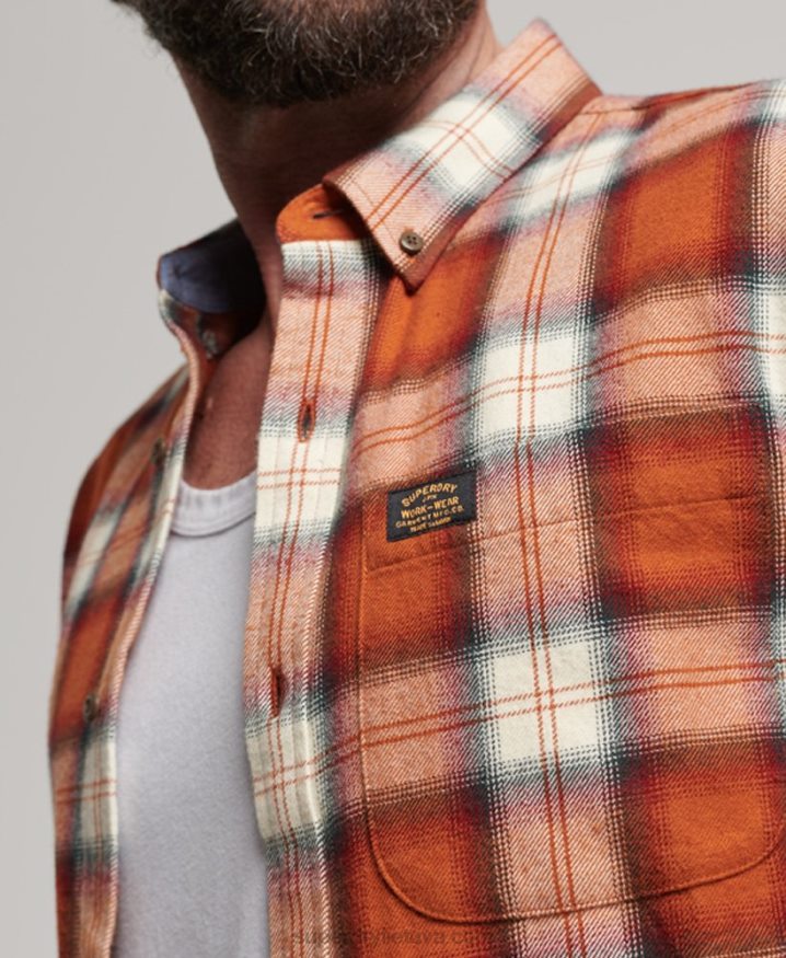 Superdry Organic Cotton Vintage Lumberjack Shirt Orange Men