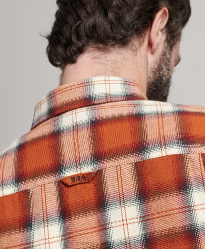 Superdry Organic Cotton Vintage Lumberjack Shirt Orange Men