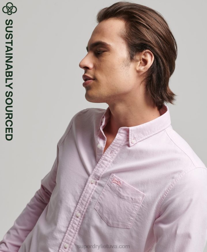 Superdry Organic Cotton Vintage Oxford Shirt Pink Men